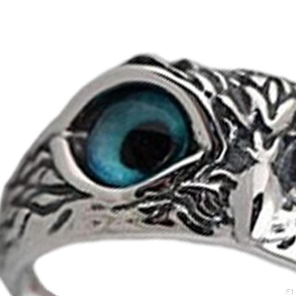 Eye Owl Rings Animal Open Ring Statement for Men Women Teen Boys Girls