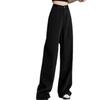Women's Extra Long Fleece-Lined High Waist Black Wide-Leg Jeans for Autumn/Winter 2025