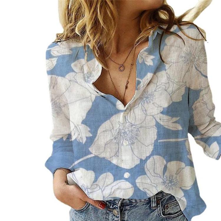 Plus Size Women Casual Oversized Lapel Button Up Shirt Long Sleeve Top for Spring Fall