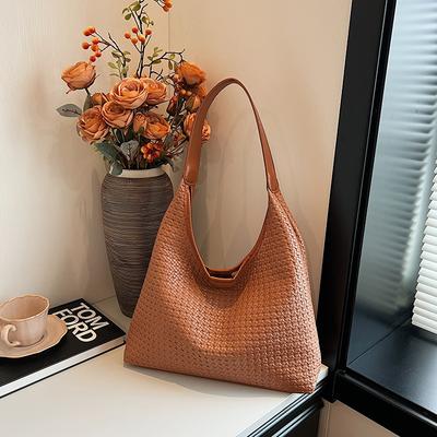 Retro Handmade Woven Bag for Women  New Trend Fashion Niche Tote Bag Casual Large Capacity Armpit Bag