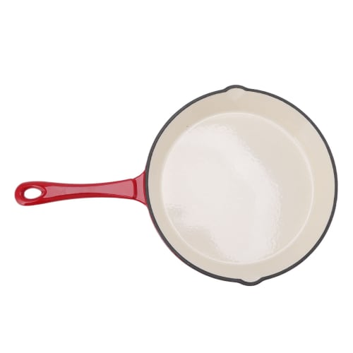 

Cast iron pan, enamel cast iron skillet, cast iron pot, 25cm diameter enamel frying pan, cast iron kitchen frying pan, cooking skillet with long handl