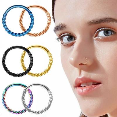 1PC 16g Edelstahl Scharniersegment Clicker Ring Nase Septum Piercing Helix Knorpel Daith Twist Hoop Nasenringe Clip Nariz