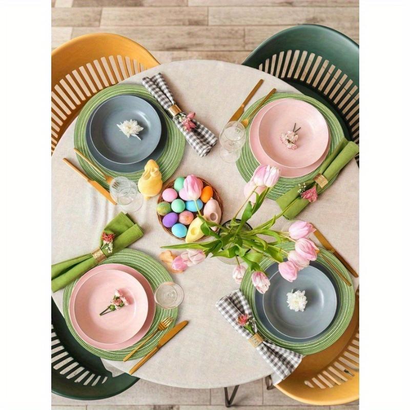 1PC Round Woven Placemats Washable Non Slip Heat Resistant Kitchen Table Mats Coasters for Dining Table Coffee Shop Office Living Room Home Decor