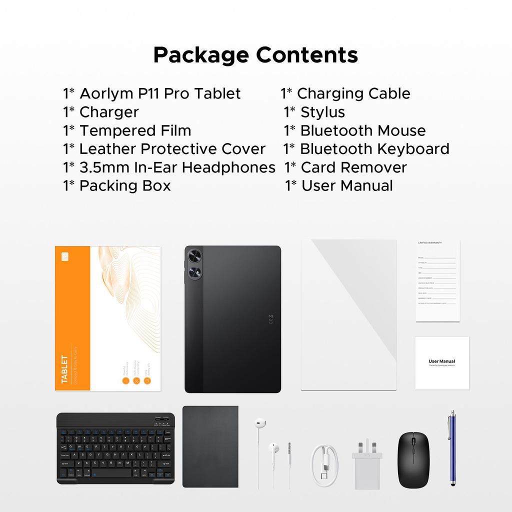 Tableta AP11 Pro Android 16, 11 inch, 48GB+128GB, 2.4K 90Hz, Octa-Core, 8800mAh, 5G WIFI, Căști, Tabletă cu Tastatură, Stilou, Mouse
