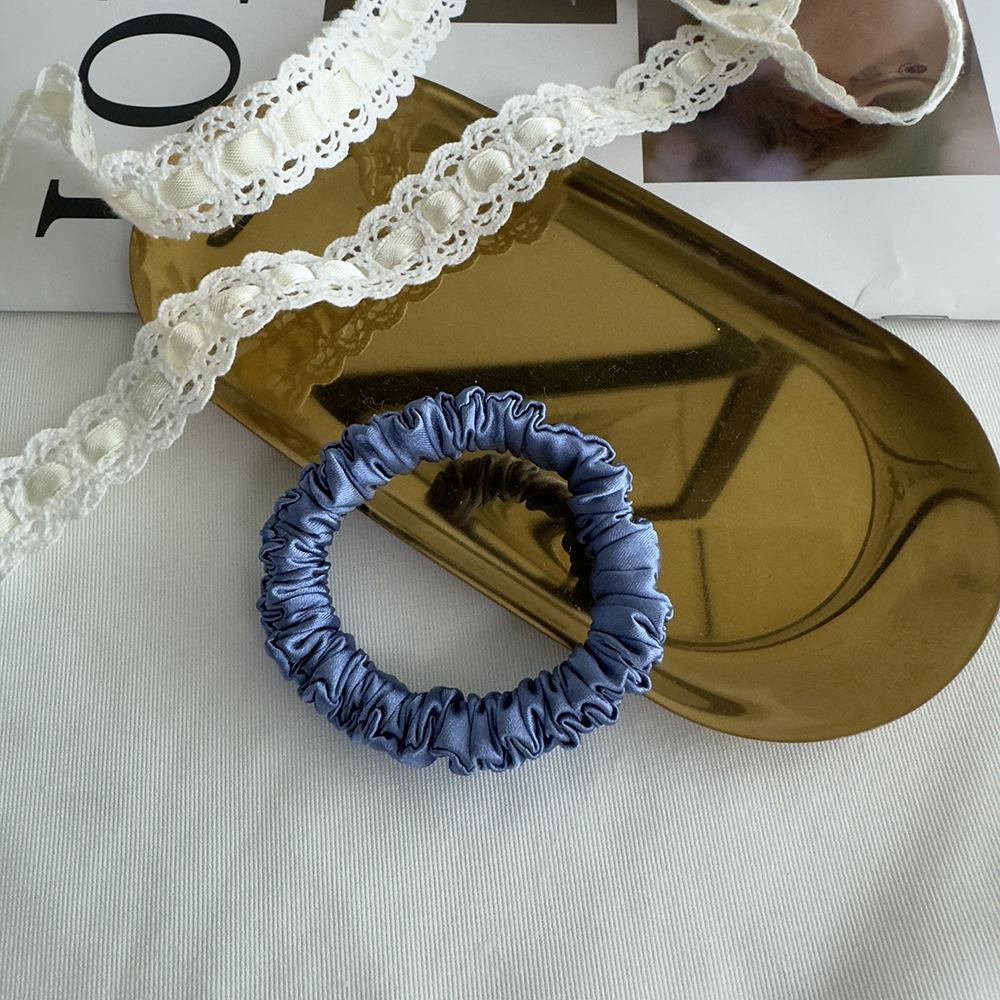 1cm Satin Scrunchies Hair Ties, Soft No-Damage Elastic Hair Bands for Women Kids