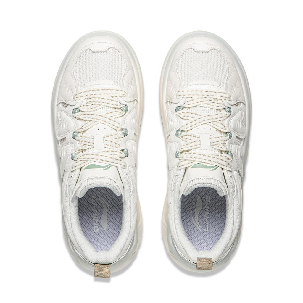 Li Ning Cheese 3.0 Slip Resistant Cushioning Abrasion Resistant Lightweight Low top Skateboard Shoes Women's Ivory AGCW072-2