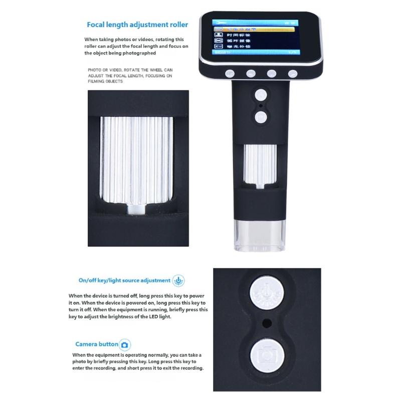 Tragbare digitale Lupe für Kinder mit 500-facher und 500-facher Zoomstufe, 3,5-Zoll-Display, ideal für die Entdeckung im Freien