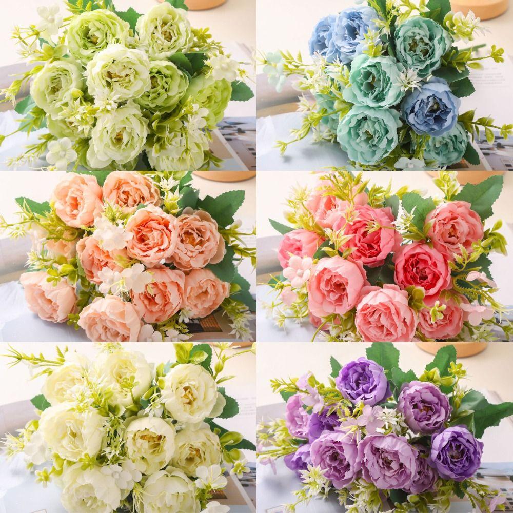 

Landscape Imitation Flowers 33cm Fake Flowers Beautiful Artificial Silk Flowers Spring бежевий