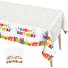 Birthday Tablecloth, 2 Pack Birthday Table Cloths, 54 X 108 Inch Disposable Rectangle Tablecloths Plastic Birthdays Table Cover Party Tablecovers,
