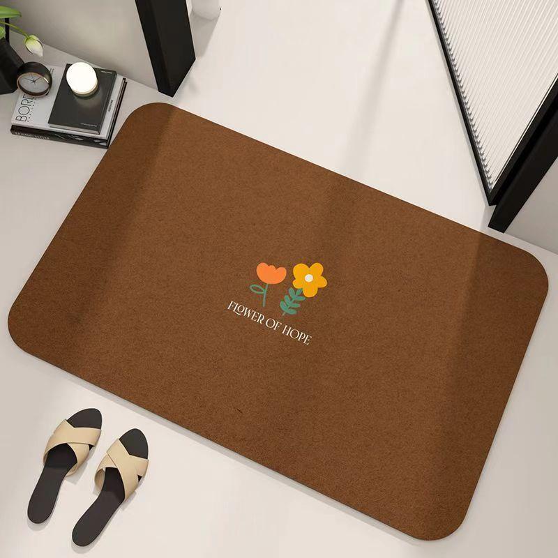 Diatom Mud Bathroom Absorbent Floor Mat, Toilet, Bathroom Door Quick-drying Non-slip Floor Mat, Shower Leave-in Quick-drying Mat