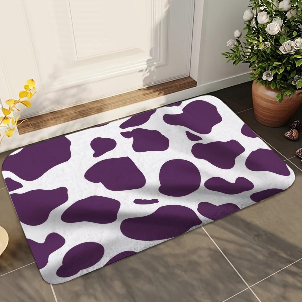 1pc Cow Animal Print Bathroom Absorbent Mats Anti-Slip Mats Home Decor Supplies Carpets Home Kitchen Floor Mats