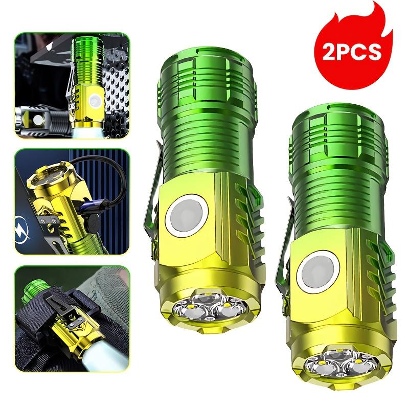 Rechargeable Flashlight with Magnetic Base and Rear Clip, Portable ABS Material for Camping,hiking,patrol,maintenance,emergency Situations,camping