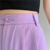 2025 Autumn Purple High-Waist Loose Straight-Leg Drape Trousers