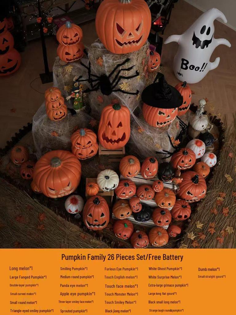 Luminous Halloween Pumpkin Lantern Decoration - Large Outdoor Display for Shopping Malls and Events