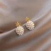 Stylish Pearl Pineapple Stud Earrings