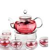 8-Piece Heat-Resistant Borosilicate Glass Tea Set with Flower Teapot – Perfect for Business Gifts