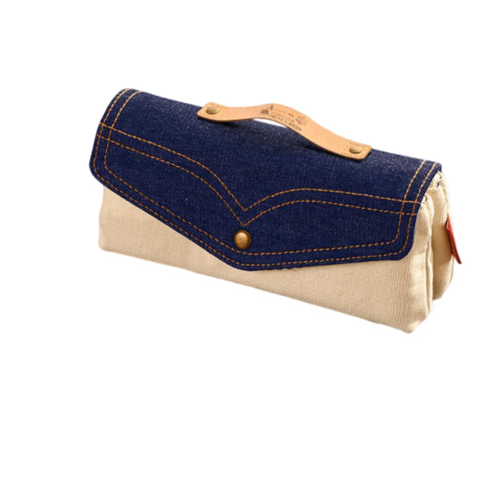 

Large Capacity Retro Denim Pencil Case Zipper Closure Stationery Organizer Students Use