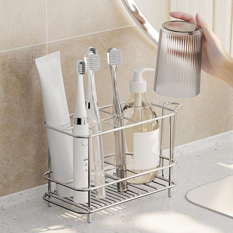 Toothbrush Holder For Bathroom - Stainless Steel Toothpaste Holder Stand, For Electric Toothbrush Stand Organizer Accessories