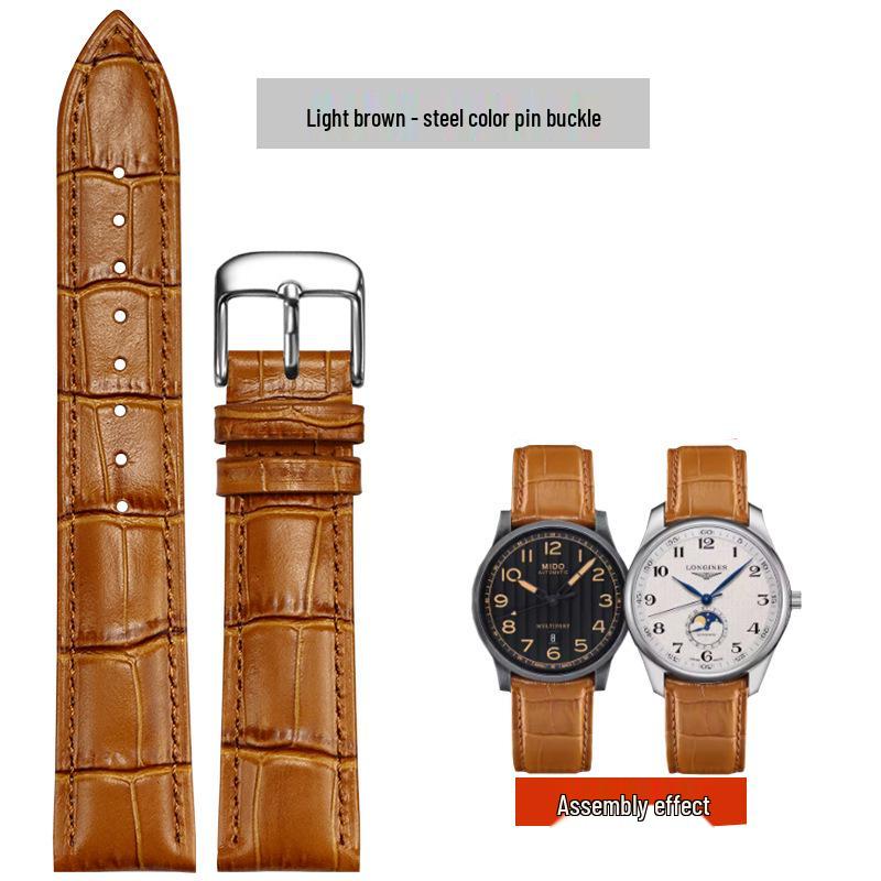 Buntes echtes Lederarmband für Herren und Damen, erste Schicht Rindsleder, 12-22 mm, Dornschließe