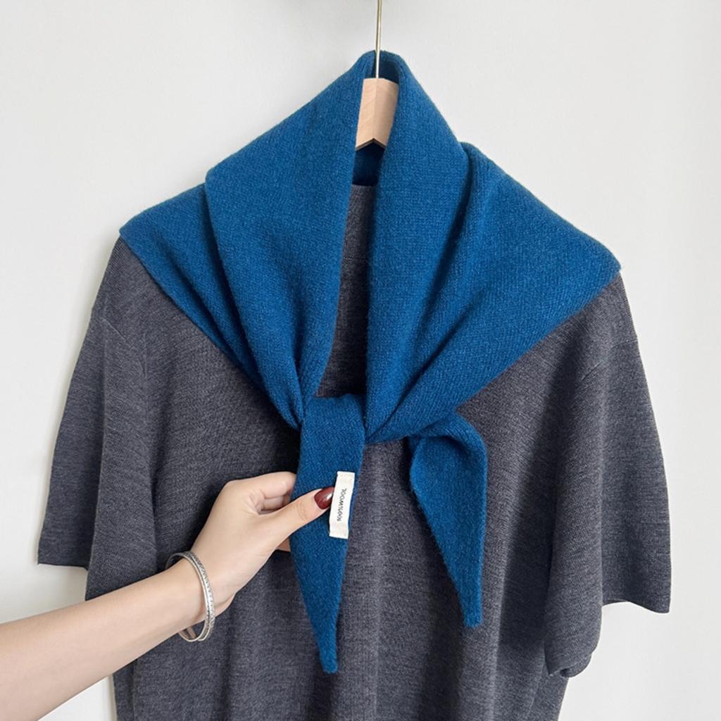 Knitted, Triangular Scarf, Shawl, Warm Headscarf, Multifunctional, Warm, Non Elastic, Hand Washable, Easy To Care For, Women's Scarf, Neck Scarf