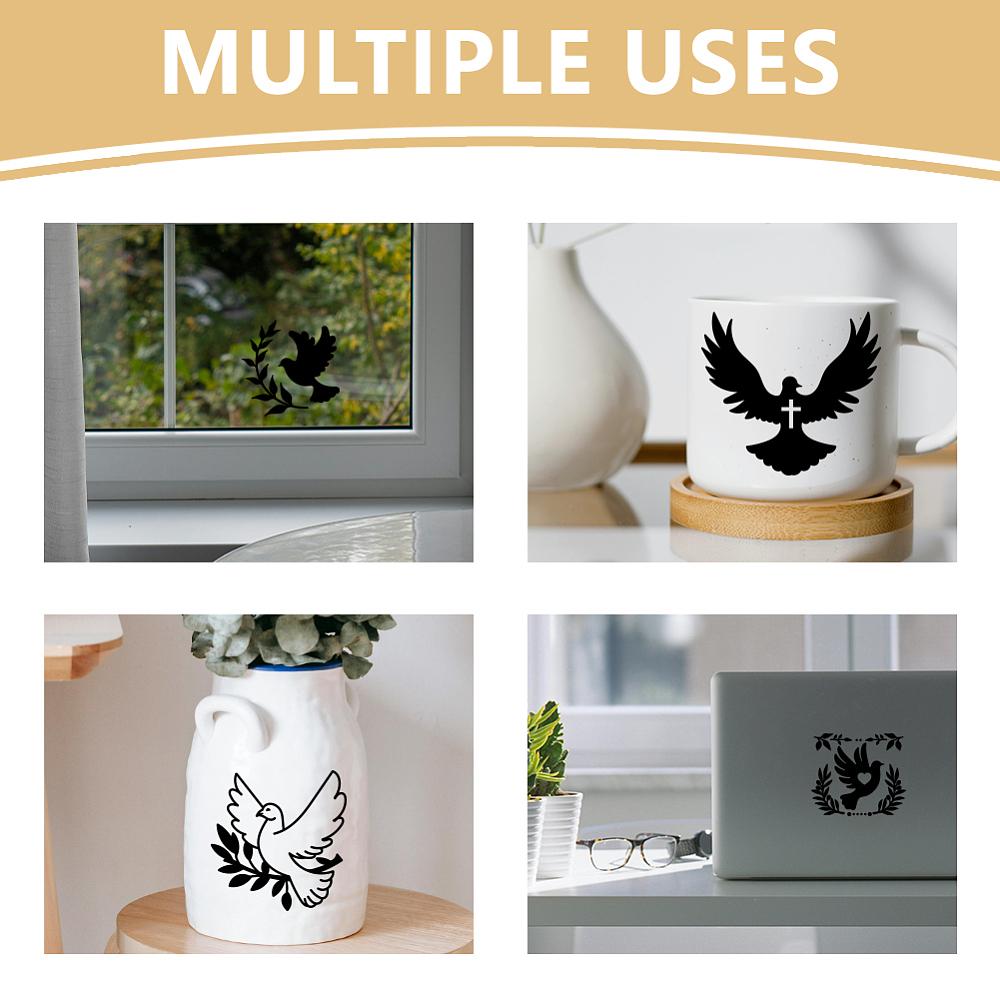 Plastic Reflective Vinyl Car Stickers Waterproof Decals for Vehicle Decoration Bird 148x155mm