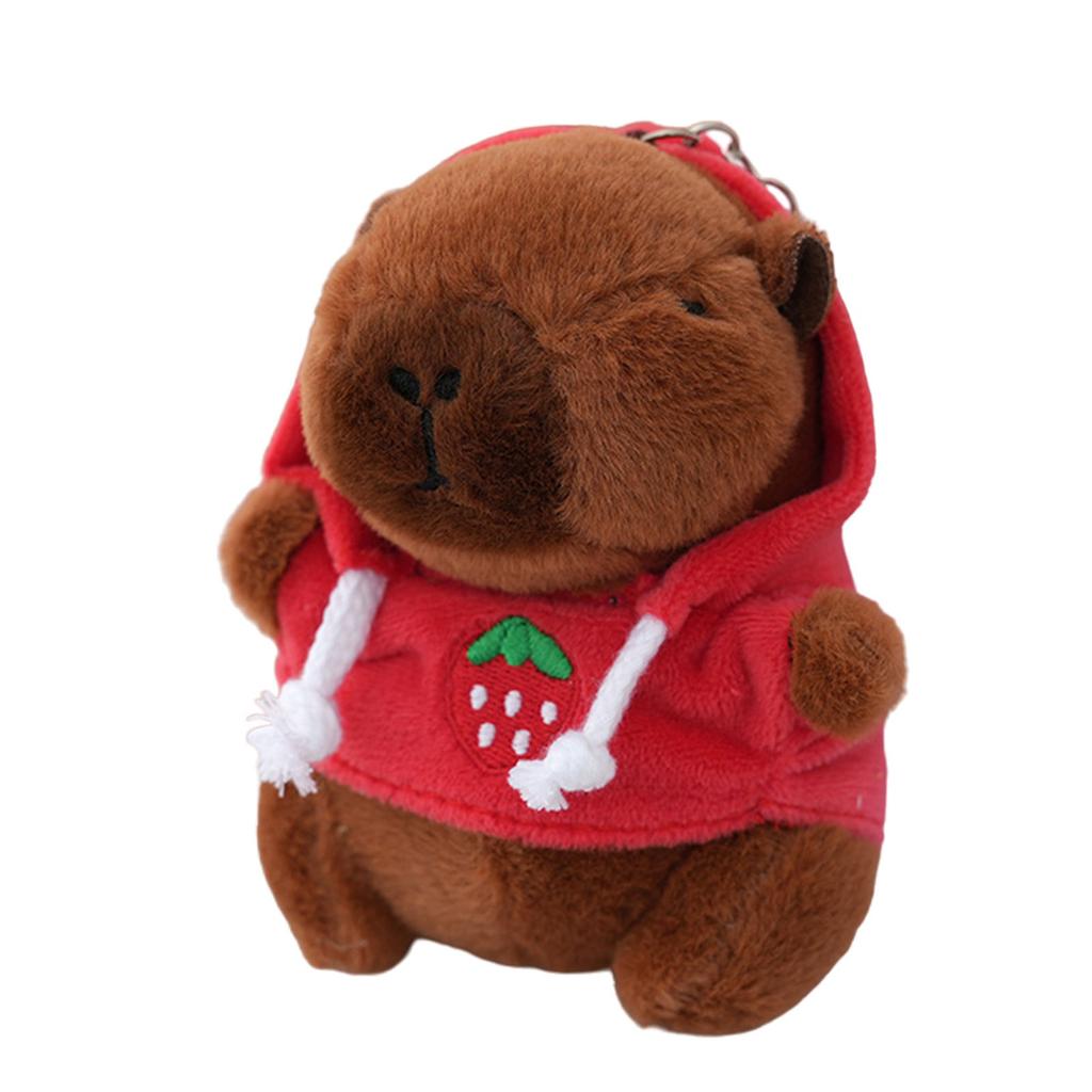 Lovely Cartoon Capybara Plush Toy Doll Keychain for Bag Hanging and Car Decoration Bag Hanging Ornament