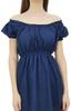 Bimba Women's Off shoulder Puff Sleeve Tops Elastic Waist Blouse Cotton