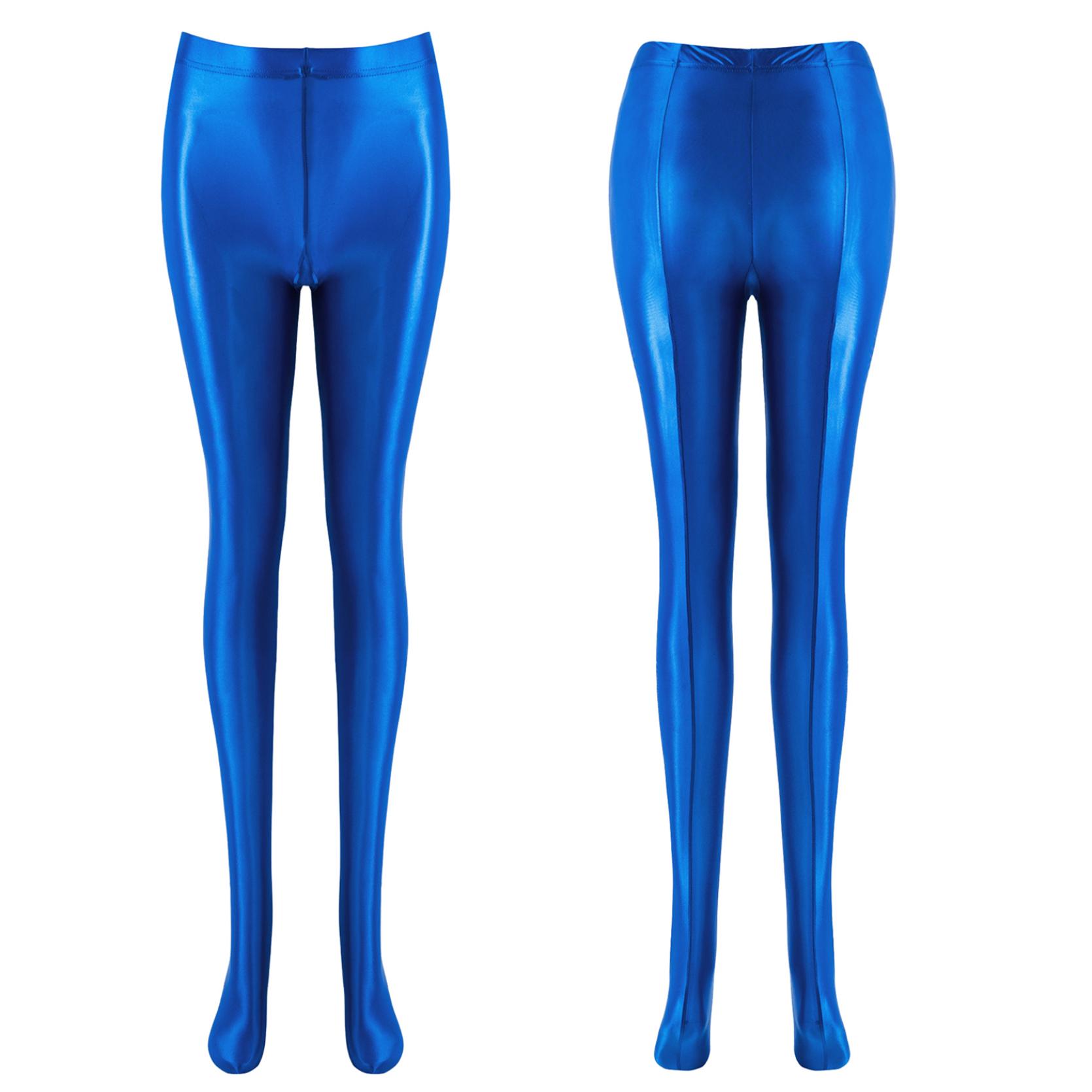 

Женские блестящие масляные глянцевые колготки, колготки, леггинсы, блестящие чулки, нижнее белье XL синий