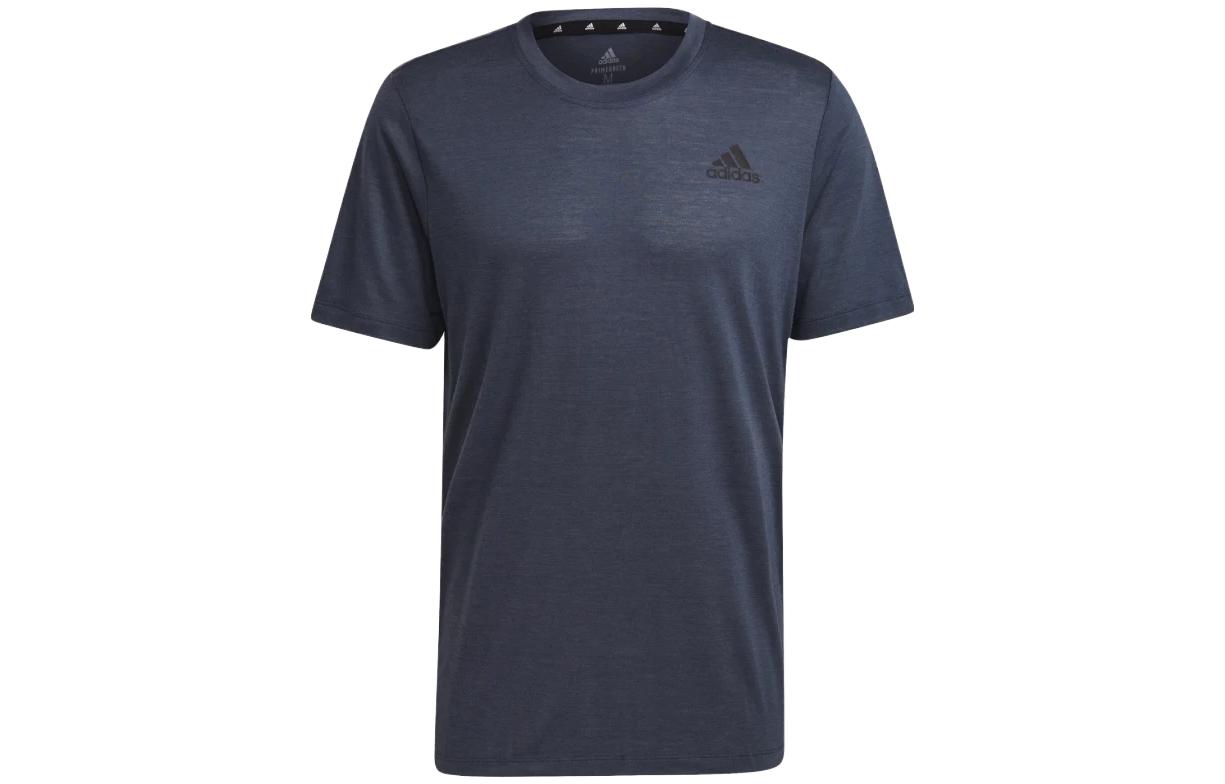 Adidas T Shirts Men s Dark Blue Crew Neck Moderate Straight Fit GR0508 XS