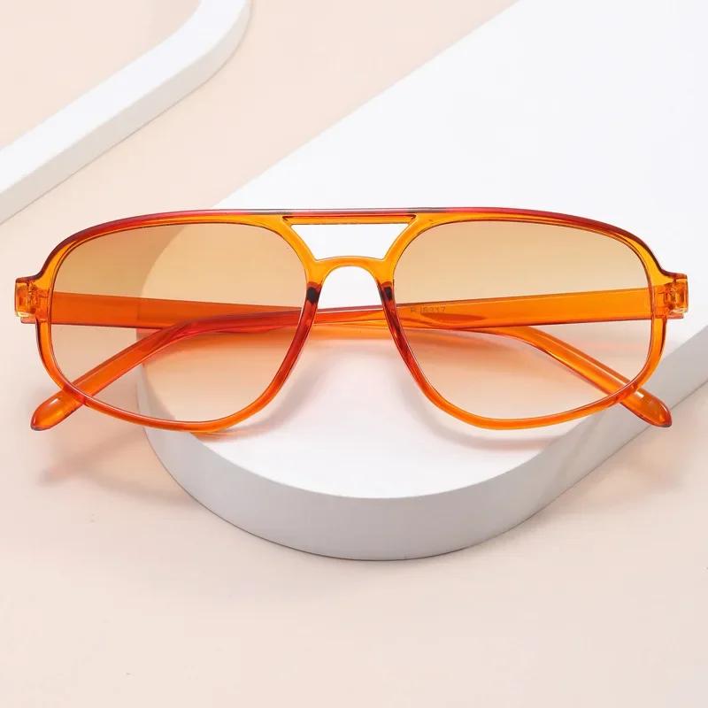 Women Retro Fashion Double Beam Sunglasses Summer Outdoor Ultraviole Proof Sun Glasses Men Shading Sunglasses Goggles
