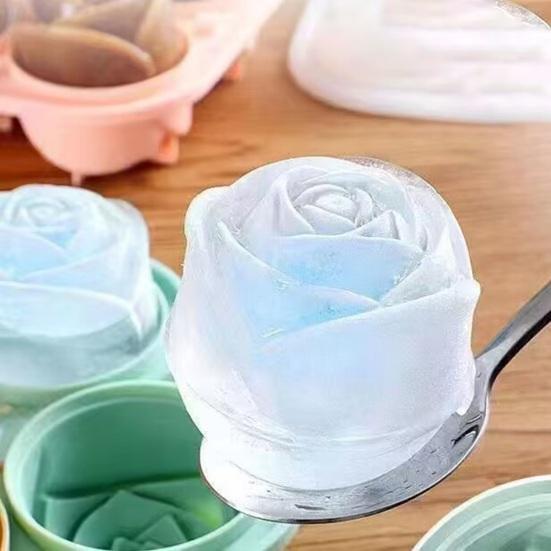 Silicone Ice Cube Mold Rose Shape Ice Ball Tray Slow Melting Whiskey
