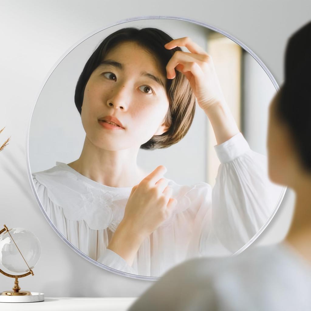 Homirio Wall Hanging Aluminum Round Makeup For Living Stylish Wall Hanging Mirror Diameter Mirror, Frame, Mirror, Mirror, Bathroom, Entrance, Room,