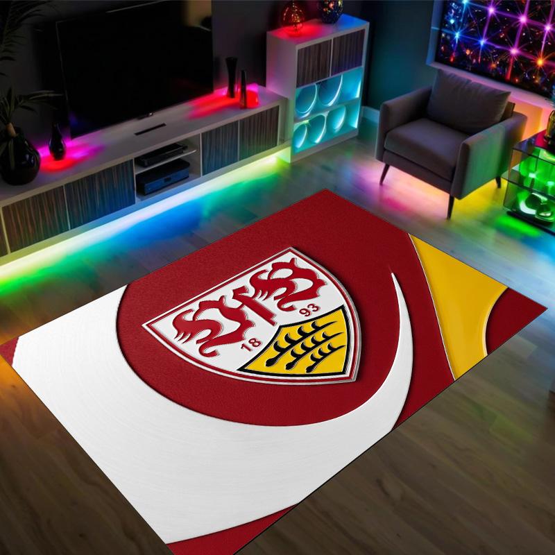 VfB Stuttgart Football Design Tappeto in Velluto di Cristallo Accogliente Non?Tappeto Stampato Antiscivolo per Camera da Letto Soggiorno Ingresso