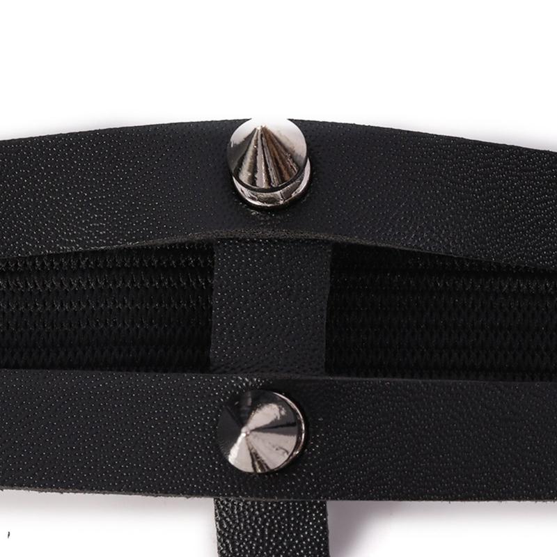 Girls Leg Clips Punk Leg Garter Belt Thigh Clipss Black Body Clips Festival Rave Body Clips with Dangle Chain Decor