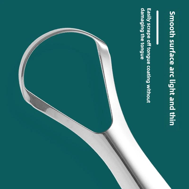1Pc Stainless Steel Tongue Scraper Cleaner for Fresh Breath Oral Hygiene Coated Tongue Cleaning Tool