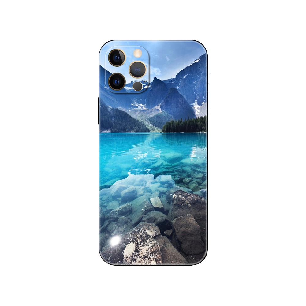 Mountains Lakes Scenery Phone Case for Iphone 5 5s 2020se 6 6s 7 8 Plus X 10 XR XS 11 12 13 Mini Pro MAX Black Tpu Back Cover