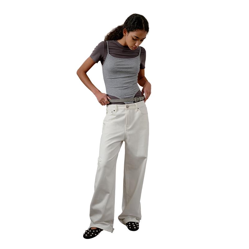 

GREEN BELT Women s White Low-Waist Wide-Leg Denim Jeans XS