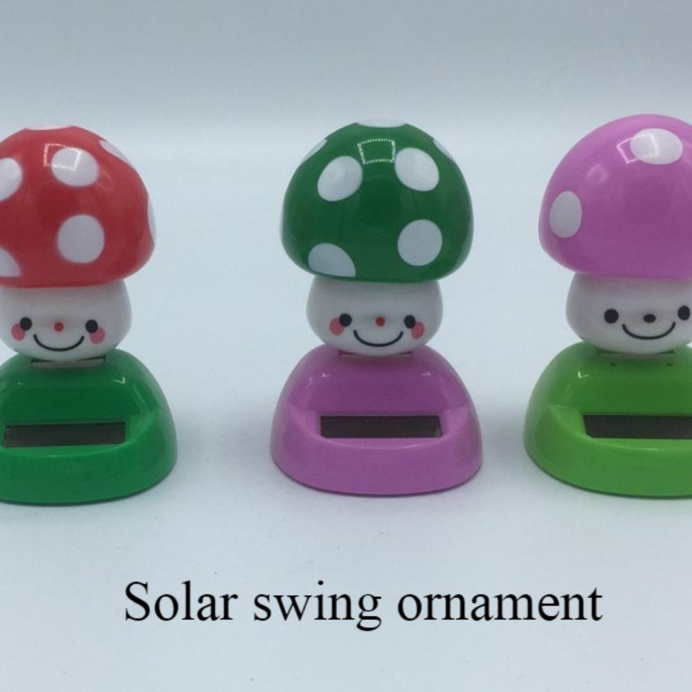 Hot Solar Energy Car Interior Ornaments Mushroom Doll Figurine Sway Model Automotive Dashboard Decorate Children's Gifts Toy New