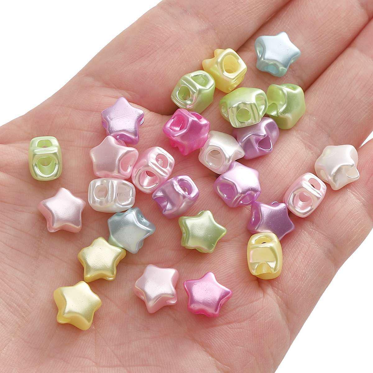 

Акриловая перламутровая подвеска в виде звезды для сережек и браслетов своими руками 9x8mm, hole diameter about 2.5mm, 25 pieces/pack