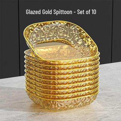 KANGMO Glazed Gold Thickened Bone Dishes (10-pack)