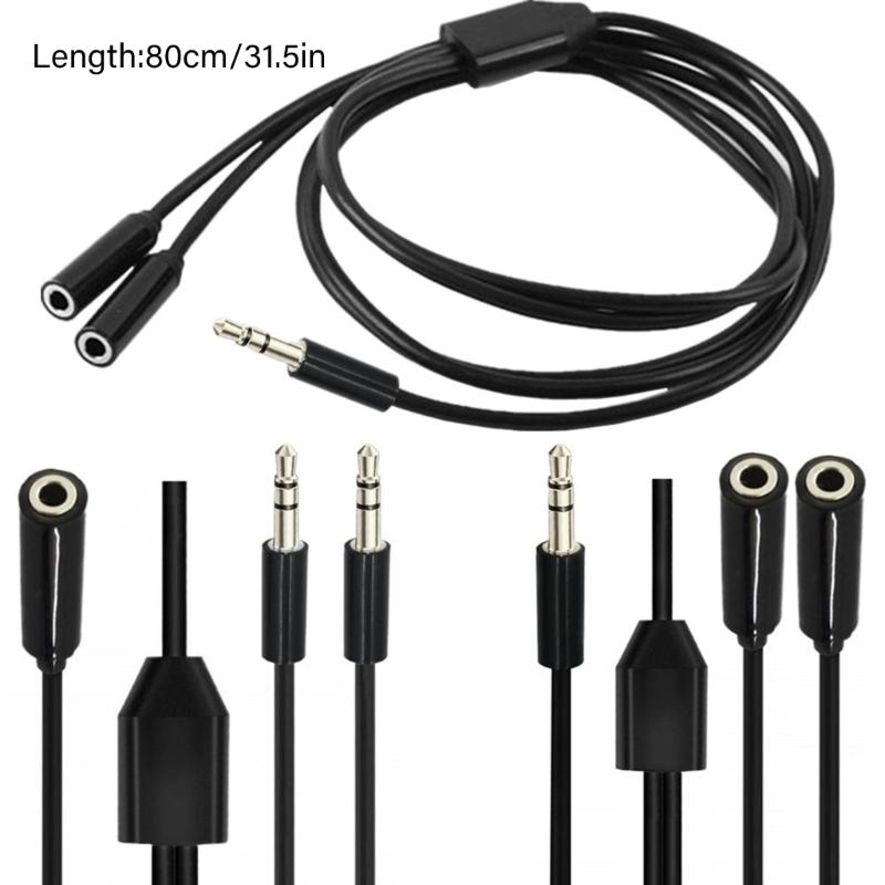 2 In 1 Headphone Splitter 3.5mm Male/Female To 2 Female/Male Earphone Splitter 2 Port Headsets Adapter for Smartphones