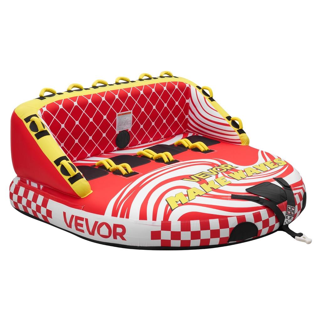 Towable Tubes for Boating, 4-Rider Inflatable Towable Tube for Boat to Pull, 308 kg Capacity Water Sports Boating Tubes - with Full Nylon Cover, Dual