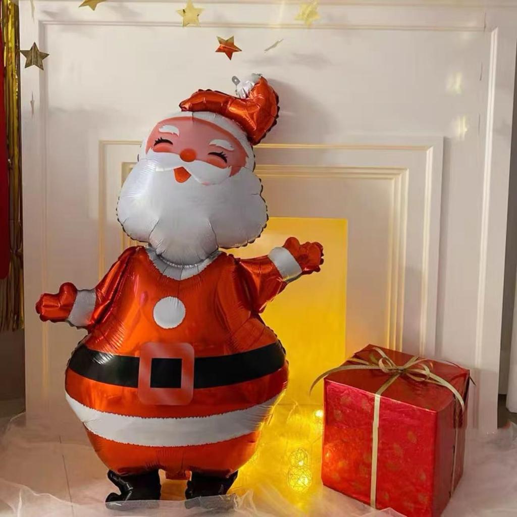 Large Christmas Tree and Santa Claus Aluminum Foil Balloons for Window Display 