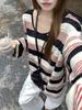 Hong Kong Retro Striped Sun Protection Loose Slimming Women's Long Sleeve T-shirt