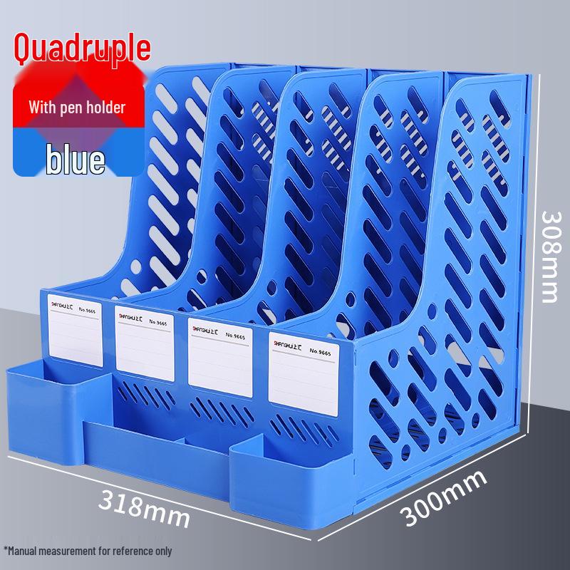 Three-Column Office File Rack: Multi-Layer Thickened Organizer for Study Supplies and Archive Folders