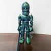3D Printed Skeleton Knight Figurine Movable Joints Halloween Spooky Skeleton Warrior Articulated Skeleton Soldier Model Toy Desktop Decoration