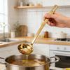 Stainless Steel Soup Ladle with Long Handle And Strainer 2-in-1 Kitchen Spoon for Serving And Filtering Easy To Store Hanging Hole Cooking Tools