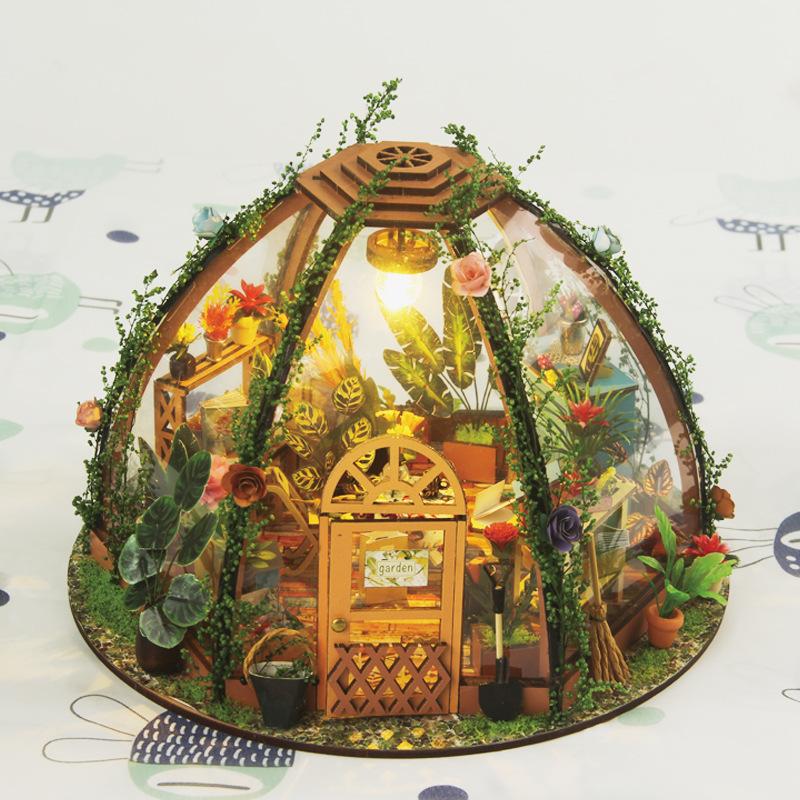 DIY Miniature House Kit for Adults To Build DIY Craft House Model Kit with Furniture and Tools Make Your Own Creative Gift (Star Flower House)