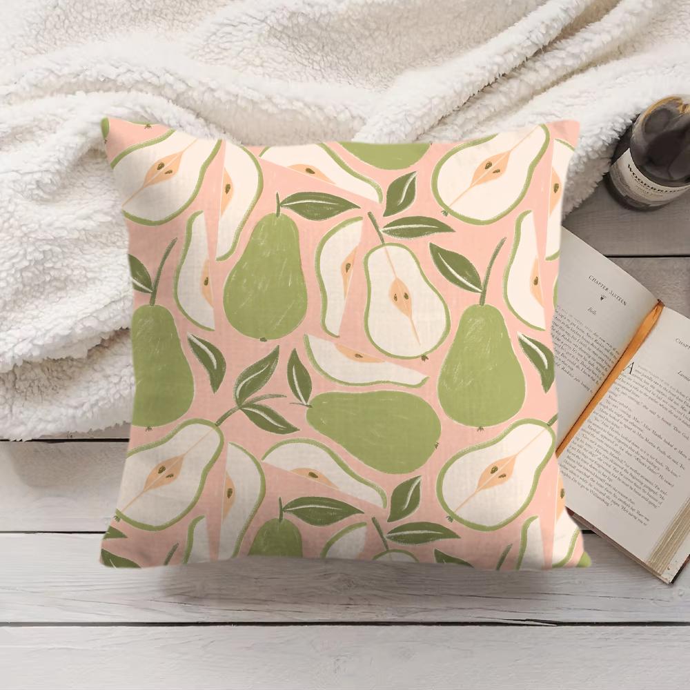 Fruit Cut Art Ins Simple Cushion Cover Silky Short Plush Invisible Zipper Dustproof Sofa Pillow Case For Home Decor