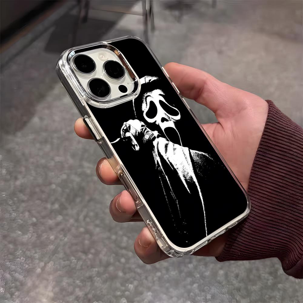 

Ghost Face Scream Halloween Phone Case For IPhone 17 Air 16 E 15 14 13 12 11 Plus Pro Max Electroplated Transparent Soft Shell iPhone 13 Pro